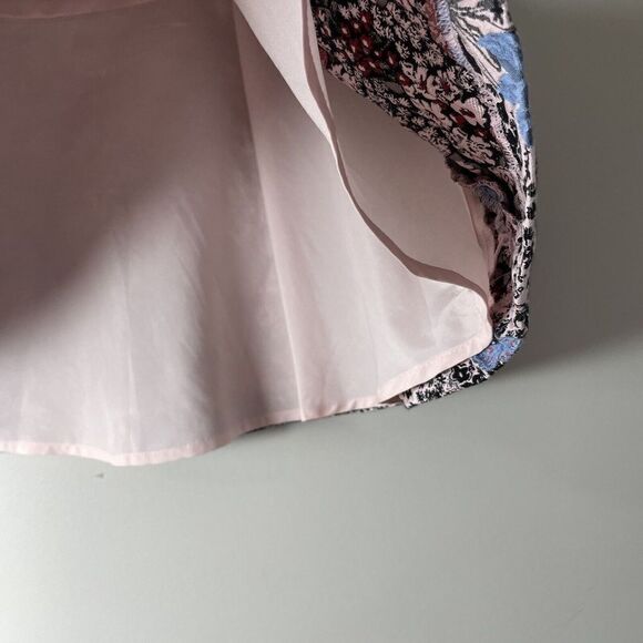 LOFT Skirt Womens 4 Pink Floral A-Line Mini Butterfly Print - Picture 3 of 8